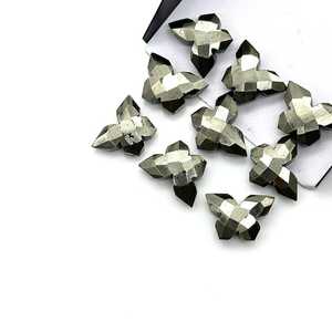 Cuentas de Pirita Natural en Forma de Mariposa de 14 mm, Facetadas, para Joyería - Product Image 3
