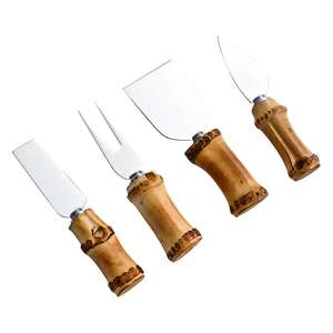 Couteau à fromage en acier inoxydable avec manche en bois d'acacia, ensemble de couteaux à fromage avec manche en bois, accessoires indiens pour grossistes - Product Image 1