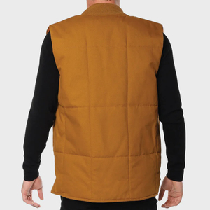 Chaleco de lona de algodón 100% personalizado al por mayor para hombre, ropa exterior de lana con cuello levantado y cremallera, ropa de calle de diseño con botones para hombre - Product Image 3