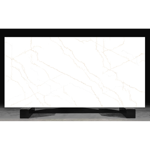 Encimera de piedra de cuarzo pulido blanco moderno 3500x2000mm losa grande ecológica garantía de 5 años para pared de mesa - Product Image 1