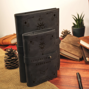 Diario de Cuero Personalizado con Signo Zodiacal, Diario Grabado, Cuaderno Personalizado, Regalo de Astrología, Grimoire Zodiacal, Diario de Sueños, Regalo para Ella - Product Image 5