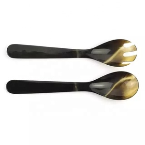 Vente en gros de couverts de haute qualité Ensemble de couverts au design populaire Outils à salade en corne Serveur Fourchette Cuillères pour la maison et le restaurant - Product Image 2