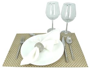 Servilleteros con cuentas de vidrio antiguo, decoración de mesa negra y plateada para reuniones familiares diarias y decoraciones para fiestas - Product Image 2