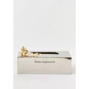 Vente chaude couleur argent finition brillant poli martelé Texture haute qualité maison et hôtel décor de Table porte-mouchoirs - Product Image 6