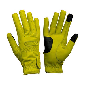 Guantes de cuero de primera calidad para montar a caballo con costuras ligeras y flexibles reforzadas y soporte de marca personalizado - Product Image 1