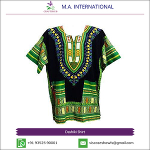เสื้อดาชิกิแขนสั้นผ้าฝ้าย 100% น้ำหนักเบา ระบายอากาศได้ดี สำหรับผู้ชายและผู้หญิง ขนาดสั่งทำได้ ขายส่งสำหรับงานประเพณีแบบดั้งเดิมของชาวแอฟริกัน - Product Image 2