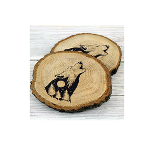 Posavasos de madera hecho a mano diseño quemado elefante posavasos fabricante de muestra gratis posavasos personalizado de alta calidad - Product Image 2