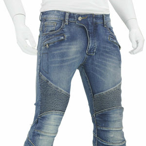 กางเกงยีนส์มอเตอร์ไซค์ D-Ride Moto สีน้ำเงิน พร้อมแผ่นยืดหยุ่นและแผ่นป้องกันที่ถอดออกได้ แห้งเร็วและระบายอากาศได้ดี - Product Image 4