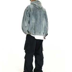 Sudadera con Capucha para Hombre, Sin Cordones, Algodón, Lavado Ácido, Diseño Grueso, Estilo Urbano, Pesada, Esencial, Talla Grande, Estampado Denim, Logotipo Personalizado - Product Image 4