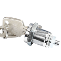 Cylindre de serrure à came pour distributeurs automatiques et machines de vente, haute sécurité, clé à fossettes, 2 clés, finition chromée, alliage de zinc, ABA
