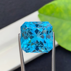 พลอยบุษราคัมสีฟ้าเจียระไนแบบหลวมตัดด้วยหินตัดเป็นบุษราคัมสวิสสีฟ้าพลอยบุษราคัมไร้ที่ติสำหรับการทำเครื่องประดับ - Product Image 1