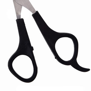 Tijeras de peluquero de calidad superior, tijeras de corte de pelo de borde de maquinilla de afeitar de acero inoxidable, mango de plástico negro, tipo de belleza, hoja afilada - Product Image 5