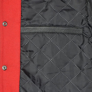 Chaqueta universitaria de dos tonos con forro de poliéster de cuerpo de algodón de cuero de brazo de Pu y detalle de manga cómoda Chaqueta varisty de suministro OEM - Product Image 4