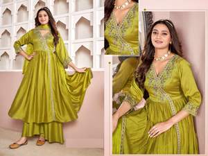 Colección de Ropa Étnica lista para usar Kurti con Palazzo con estilo completo y costura de acabado de boutique a los mejores precios - Product Image 3