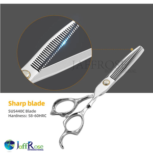 Ciseaux de coiffure de salon professionnel bord de rasoir de beauté en acier inoxydable avec lame émoussée pour outil de cheveux amincissants - Product Image 5