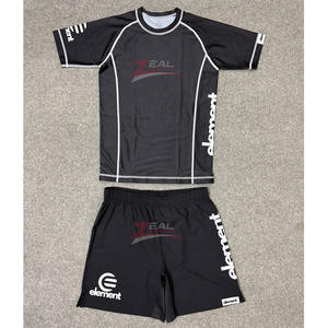 ชุดไรช์การ์ดแบบไม่มีกางเกงสำหรับกีฬา MMA ชุดกางเกง MMA พร้อมลายพิมพ์แบบซับลิเมชั่น ชุดไรช์การ์ดสำหรับกีฬา BJJ และ MMA ผลิตในประเทศปากีสถาน - Product Image 1