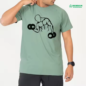 เสื้อยืดโอเวอร์ไซส์ผ้าฝ้าย 100% พิมพ์โลโก้ตามสั่ง สำหรับผู้ชาย ออกกำลังกาย ฟิตเนส เพาะกาย ทรงหลวม สั่งพิมพ์ลายได้ - Product Image 4