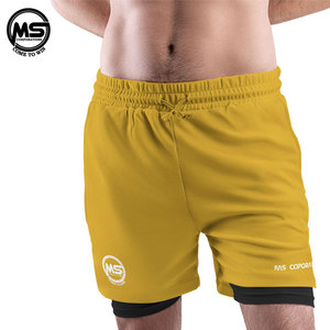 Short de gymnastique à séchage rapide High Street pour hommes, vêtements d'entraînement personnalisés en polyester solide pour la course à pied - Product Image 3