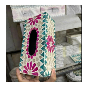 Boîte à mouchoirs en nacre de qualité supérieure, élégante boîte à mouchoirs en nacre, mosaïque de coquillages, décoration d'intérieur - Product Image 4