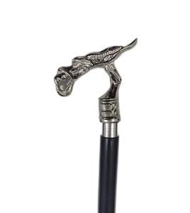 Canne de marche artisanale traditionnelle, modèle Dragon Antique 1, en ébène brun avec poignée en laiton, unisexe, pliable, type Derby - Product Image 1