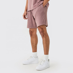 ที่กําหนดเอง streetwear ฤดูร้อนวาฟเฟิล 2 ชิ้นที่กําหนดเองบุรุษชุดสั้นที่มีคุณภาพสูงแขนสั้นเสื้อยืดและกางเกงขาสั้น - Product Image 2