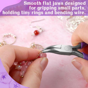 Wholesale Stainless Steel <b>Mini</b> Bent Nose <b>Pliers</b> 3in Lightweight Reusable Jewelry Making Tools Factory Prices - Product Image 2