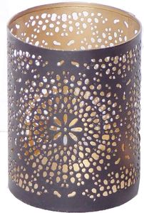 Vela cilíndrica de Metal redondo negro, soporte votivo, decoración de boda de Metal negro, jaula negra barata, juego votivo Simple de 2 - Product Image 2