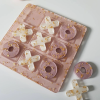 Résine époxy O & X Tic Tac Toe avec planche Personnaliser Design Meilleure vente Jeu d'intérieur pour enfants Produits