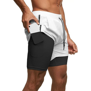 Short de sport, course pour hommes, marathon, athlétisme, séchage rapide, doublé anti-fuite, short de gym à double couche - Product Image 1