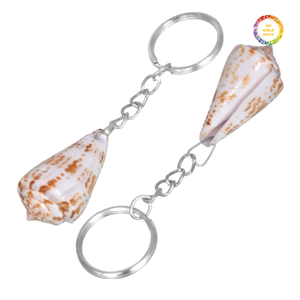 Porte-clés en coquillage naturel, fait à la main, design simple, cadeau de bord de mer - Product Image 3