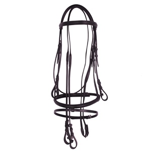 Bride en cuir Bride de cheval en cuir fantaisie de qualité supérieure Boucles et décoration en or rose - Product Image 3