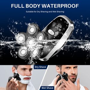 Afeitadora Eléctrica Inalámbrica Recargable para Hombre, Maquinilla de Afeitar Rotatoria de Triple Cuchilla para Cara, Cuerpo y Barba, Resistente al Agua IPX7 - Product Image 3
