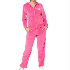 100% algodón Tech Fleece mujer chándal liso de gran tamaño de dos piezas chándal para damas OEM personalizado mujeres chándales - Product Image 4