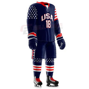 Conjunto de uniforme de equipo de hockey sobre hielo con Jersey y pantalones cortos a juego, uniforme de hockey sobre hielo de ajuste clásico con opción de personalización - Product Image 5