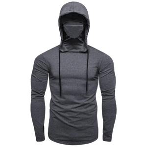 Sweat à capuche zippé en tricot chaud d'hiver pour homme avec masque facial intégré, 100% coton polaire, design zippé pour les activités de plein air - Product Image 2