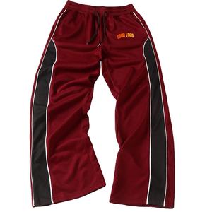 Custom Design Wide Leg Stacked Flared Baggy <b>Pants</b> Anti-Wrinkle Lightweight <b>Spandex</b>/Polyester Elastic Waist Casual Men's 2025 - Product Image 1