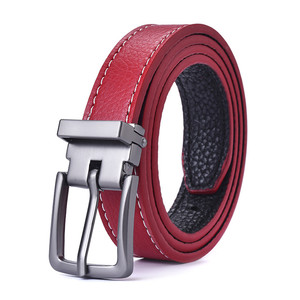 Ceinture décontractée pour homme en cuir de vache véritable avec boucle automatique en alliage, personnalisation en stock - Product Image 3