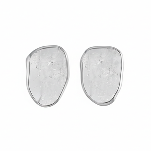 Premium 925 Sterling Silver Bezel Setting Stud Earrings <b>Butterfly</b> Lock Rough Birthstone Stone Womens Trendy Wedding Fashion - Product Image 4