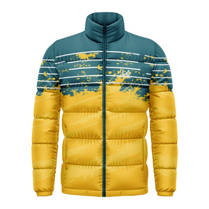 Blouson d'hiver personnalisé à col roulé, imperméable, rembourré, à fermeture éclair, imprimé en 3D, camouflage, impression personnalisée, coupe-vent, léger - Product Image 2