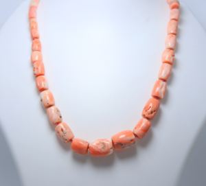 Collar liso de Coral japonés con piel de Ángel Rosa Natural de Plata de Ley 925, collar de cuentas con bloqueo de pavé, collar de diamantes de 16 pulgadas - Product Image 2