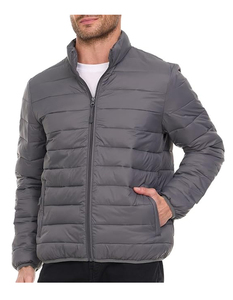 เสื้อแจ็คเก็ตผู้ชาย ขายส่ง เสื้อแจ็คเก็ตพัฟเฟอร์สีดำแบบกำหนดเอง เสื้อแจ็คเก็ตพัฟเฟอร์น้ำหนักเบาสำหรับผู้ชาย โลโก้แบบกำหนดเอง - Product Image 2