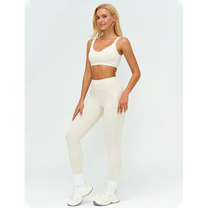 Ensemble de yoga pour femme : leggings taille haute, soutien-gorge sans couture, extensible et respirant, vêtements de sport et d'entraînement - Product Image 2