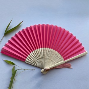Imple-abanicos decorativos plegables de seda de bambú, Estilo Vintage clásico para decoración con colores personalizados - Product Image 4