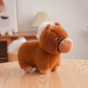 Peluche Personalizzati a Forma di Cavallo per Natale 2026 Regalo di Capodanno Simpatico Cavallo Cartoon Simulato Giocattolo Imbottito per Bambini - Product Image 3