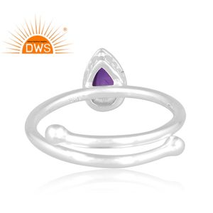 Anillo apilable de piedras preciosas de amatista Natural de plata de ley fina más vendido, joyería personalizada para mujer, regalo para ella - Product Image 4