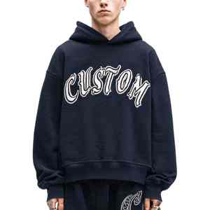 Sudadera con capucha personalizada para hombre 2025, ropa de calle con hombros caídos, Jersey de algodón 100% de peso pesado, patrón sólido, técnicas teñidas lisas de otoño - Product Image 6