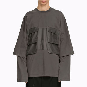 เสื้อยืดแขนยาวผู้ชายแบบมีกระเป๋า ผ้าฝ้าย 100% สองชั้น แห้งเร็ว ระบายอากาศได้ดี - Product Image 1