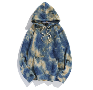 Sweat-shirts tie-dye tendance 2025, sweat-shirts à capuche pour hommes, poche kangourou, tie-dye, polaire d'agneau, sweat-shirt surdimensionné et moelleux, vente en gros - Product Image 4