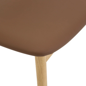 Silla de comedor de diseño moderno con marco de madera maciza de teca con asiento y respaldo tapizados para uso en interiores y exteriores de apartamentos - Product Image 6