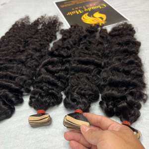 Wholesale Price Invisible Tape Ins Double Drawn Curly Tape-Ins Hair <b>Extension</b> 100% Raw Unprocessed Human Hair <b>Cheap</b> Price - Product Image 2